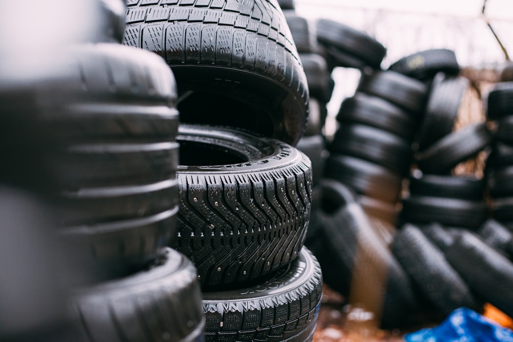 Close-up of a tire being serviced during a mobile tire swap